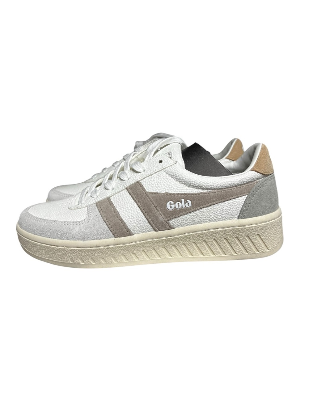 🌻NEW Gola Grandslam Trident Sneakers White Feather Grey Oat Suede Shoes Size 8
